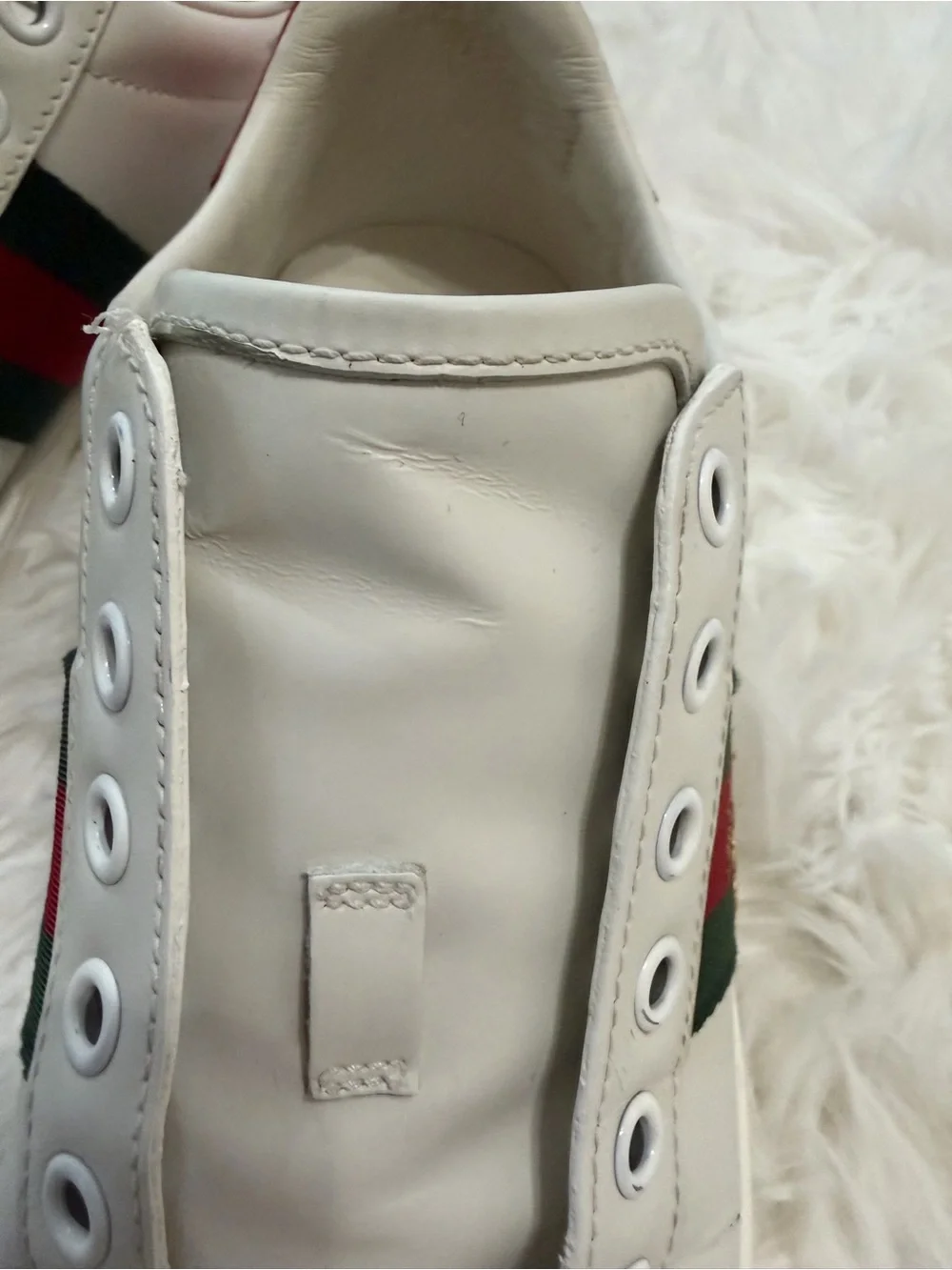 Gucci Ace Women's Sneakers White Leather Web Bee Size 35.5 US 5.5